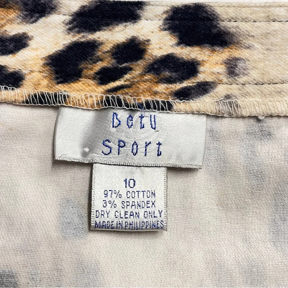 Vintage 90s Y2K BETU Sport animal print skirt size 10 cotton blend skirt unlined